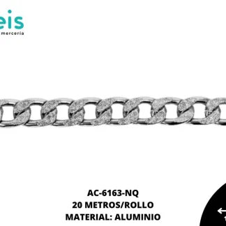 CADENA ALUMINIO PLANA GRABADAADA 6MM NIQUEL 20 METROS/ROLLO