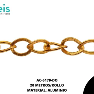 CADENA ALUMINIO 13MM REF: A-1362 DORADO 20 METROS/ROLLO/ROLLO