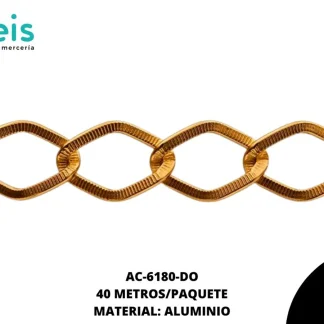 CADENA ALUMINIO 12MM REF: FY-137 DORADO 40 METROS/ROLLO