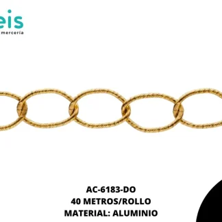 CADENA ALUMINIO FY158 DORADO (20 METROS/ROLLO)