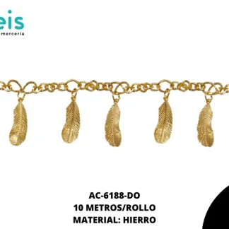 CADENA HIERRO REF: S040 DORADO 10 MTS/ROLLO