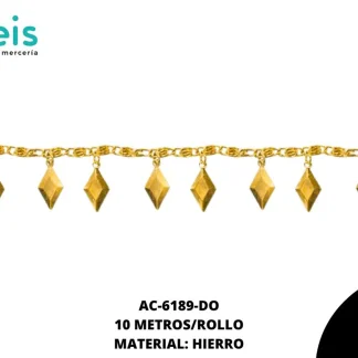 CADENA HIERRO REF: S043 DORADO 10 MTS/ROLLO