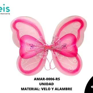 ACCESORIOS MARIPOSAS ALAS VELO AMAR-0006-RS 39cmX41cm ROSA