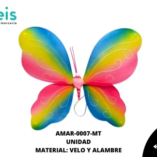 ACCESORIOS MARIPOSAS ALAS VELO AMAR-0007-MT 51cmX40.5cm MULTICOLOR