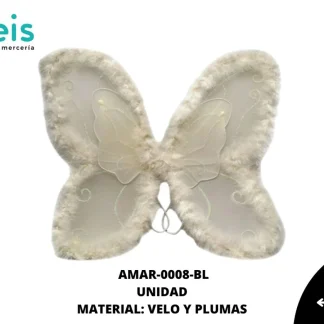 ACCESORIOS MARIPOSAS ALAS VELO AMAR-0008-BL 42cmX44cm BLANCO