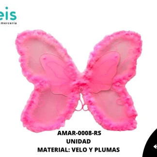 ACCESORIOS MARIPOSAS ALAS VELO AMAR-0008-RS 42cmX44cm ROSA