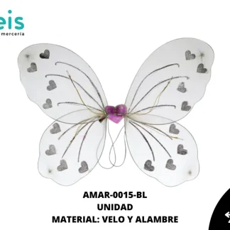 ALAS ADORNO MARIPOSA CORAZON CON LUZ REF: 173 BLANCO UNIDAD