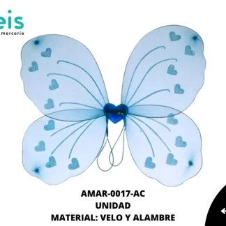 ALAS ADORNO MARIPOSA CORAZON REF: 173 AZUL CELESTE UNIDAD