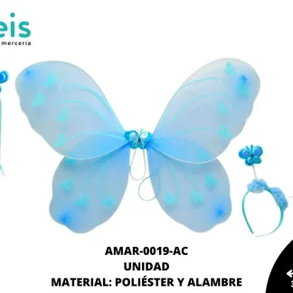 ACCESORIOS MARIPOSAS ALAS JUEGO COMPLETO AMAR-0019-AC 35.5cmX37.5cm AZUL CELESTE