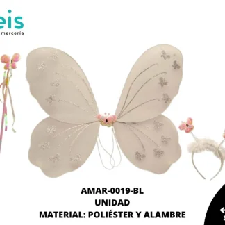ACCESORIOS MARIPOSAS ALAS JUEGO COMPLETO AMAR-0019-BL 35.5cmX37.5cm BLANCO