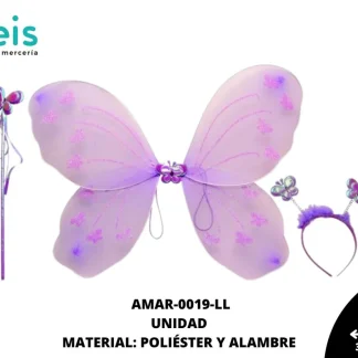 ACCESORIOS MARIPOSAS ALAS JUEGO COMPLETO AMAR-0019-LL 35.5cmX37.5cm LILA