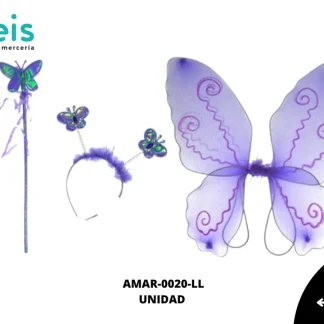 ACCESORIOS MARIPOSAS ALAS JUEGO COMPLETO AMAR-0020-LL 39cmX46cm LILA