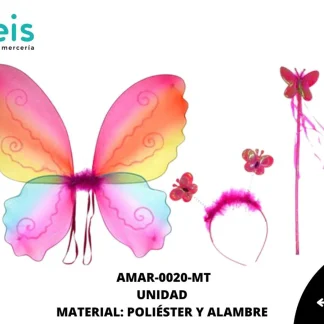 ACCESORIOS MARIPOSAS ALAS JUEGO COMPLETO AMAR-0020-MT 39cmX46cm MULTICOLOR