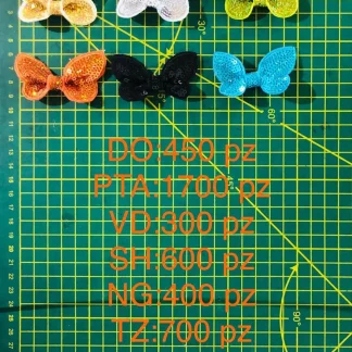 ACCESORIOS MOÑOS LENTEJUELA AMON-0011-PL 6cmX4cm PLATA