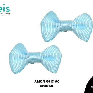 ACCESORIOS MOÑOS LISO AMON-0013-AC 3.5cmX2.5cm 100 PZ/PQT CELESTE