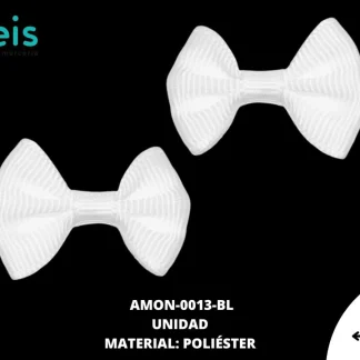 ACCESORIOS MOÑOS LISO AMON-0013-BL 3.5cmX2.5cm 100 PZ/PQT BLANCO