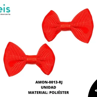 ACCESORIOS MOÑOS LISO AMON-0013-RJ 3.5cmX2.5cm 100 PZ/PQT ROJO
