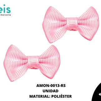 ACCESORIOS MOÑOS LISO AMON-0013-RS 3.5cmX2.5cm 100 PZ/PQT ROSA
