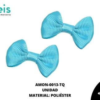 ACCESORIOS MOÑOS LISO AMON-0013-TQ 3.5cmX2.5cm 100 PZ/PQT TURQUESA