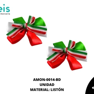ACCESORIOS MOÑOS MEXICANO AMON-0014-BD 6cmX4.5cm 100 PZ/PQT BANDERA
