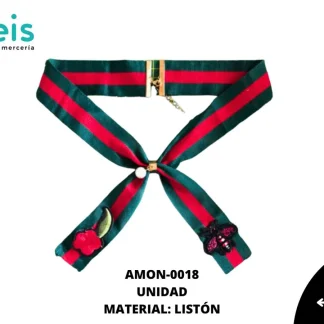ACCESORIOS MOÑOS CHOQUER AMON-0018 23cmX23cm VERDE/ROJO