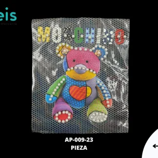 PARCHES RELIEVE Y ESTAMPADO OSO MOSCHINO CON PERLA AP-009-23 19cmX21cm