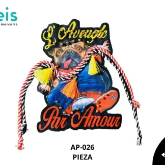 PARCHES RELIEVE Y ESTAMPADO PERRO PUG LÁVEUGLE PAR AMOUR AP-026