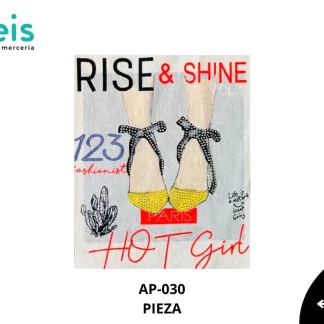 PARCHES RELIEVE Y ESTAMPADO RISE & SHINE HOT GIRL ZAPATOS AP-030