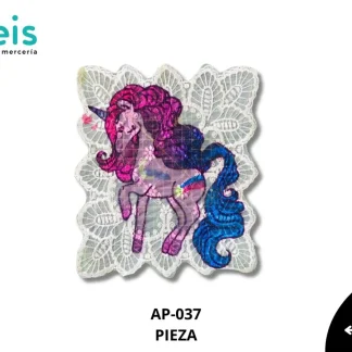PARCHES RELIEVE Y ESTAMPADO CUADRO ENCAJE UNICORNIO AP-037