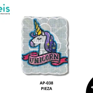 PARCHES RELIEVE Y ESTAMPADO CUADRO ENCAJE UNICORNIO UNICORN AP-038