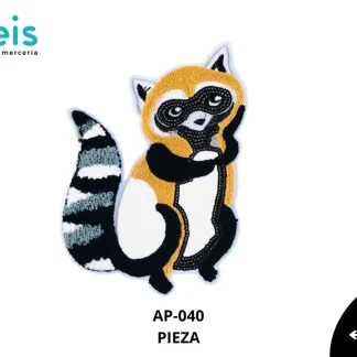 PARCHES BORDADOS Y ESTAMBRE ZORRO CON LENTEJUELA AP-040 18cmX25cm