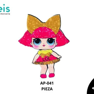 PARCHES RELIEVE Y ESTAMPADO MUÑECA LOL GLITTER QUEEN AP-041