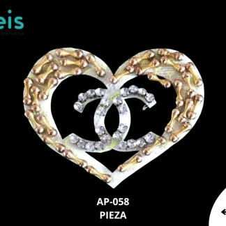 PARCHES PEDRERIA CORAZON CHANEL AP-058 16cmX13cm