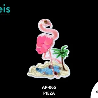 PARCHES LENTEJUELA PARCHE FLAMINGO AP-065 7cmX9cm ROSA