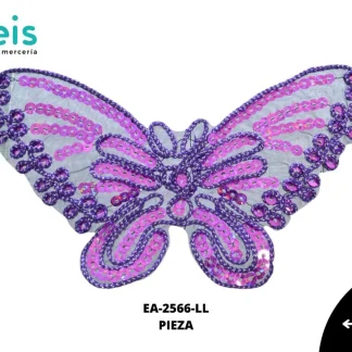 APLICACIONES EN PAR DECORADOS MARIPOSA AP-2566-LL 16.5cmX10cm LILA