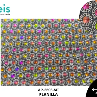 PEDRERIA PLANILLAS VIDRIO CIRCULO AP-2596-MT 24cmX40cm MULTICOLOR