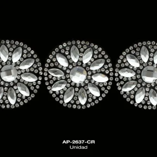 PEDRERIA PLANILLAS FLOR CIRCULAR AP-2637-CR 24cmX40cm CRISTAL