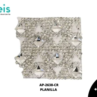 PEDRERIA PLANILLAS ROMBO Y PUNTOS AP-2638-CR 24cmX40cm CRISTAL