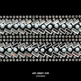 PEDRERIA PLANILLAS PERLA Y RECTANGULO AP-2687-CR 24cmX40cm CRISTAL