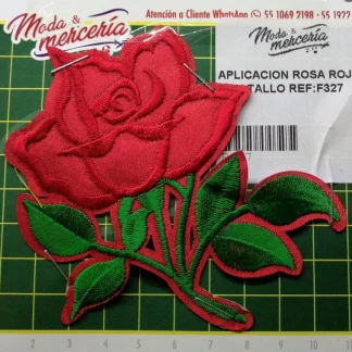 APLICACION ROSA ROJA CON TALLO REF:F327