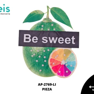 PARCHES RELIEVE Y ESTAMPADO LIMON BE SWEET CON PERLA AP-2769-LI 16.5cmX20cm LIMON