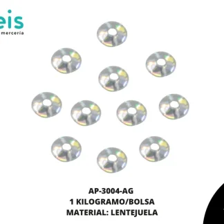 ACCESORIOS AYM LENTEJUELA TROQ AP-3004-AG 3mm 1 KG/PQT PLATA