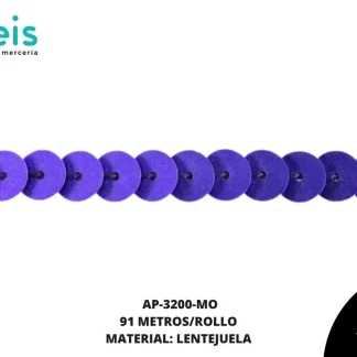 TIRA LENTEJUELA 6MM ROLLO 91 MTS MORADA