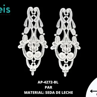 APLICACIONES EN PAR DECORADOS AP-4272-BL 33cmX15cm BLANCO