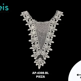CUELLOS POLIESTER BRILLOSO PLANO BOLILLO AP-4308-BL 35cmX45cm BLANCO