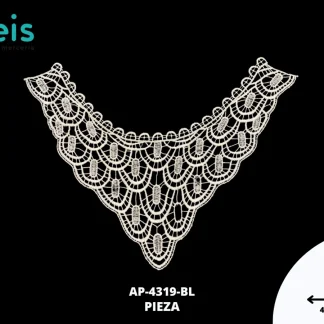 CUELLOS POLIESTER BRILLOSO PLANO BOLILLO AP-4319 44cmX31cm BLANCO