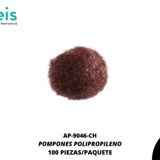 POMPONES POLIPROPILENO PAQ 100 UNIDADES REF: 13 MM CHOCOLATE