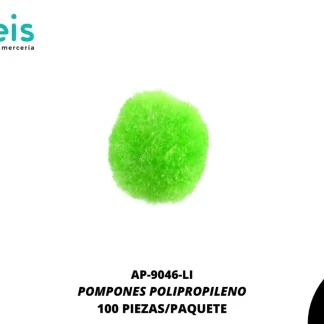 POMPONES POLIPROPILENO PAQ 100 UNIDADES REF: 13 MM LIMON