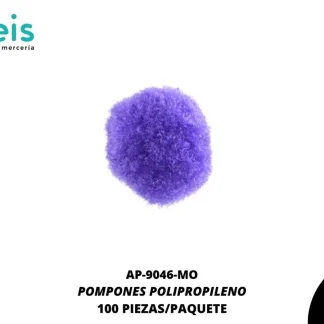 POMPONES POLIPROPILENO PAQ 100 UNIDADES REF: 13 MM MORADO