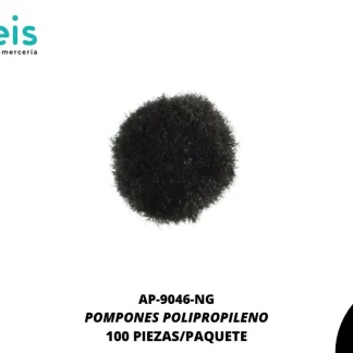 POMPONES POLIPROPILENO PAQ 100 UNIDADES REF: 13 MM NEGRO
